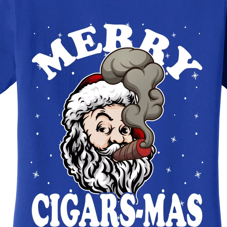 Hipster Santa Smoking Cigars Dad Xmas Gift Sweater Pajama Funny Gift Women's T-Shirt