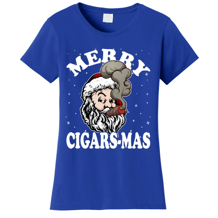 Hipster Santa Smoking Cigars Dad Xmas Gift Sweater Pajama Funny Gift Women's T-Shirt