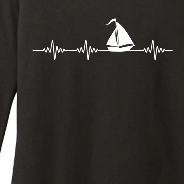 Heartbeat Sailing Sailboat Womens CVC Long Sleeve Shirt