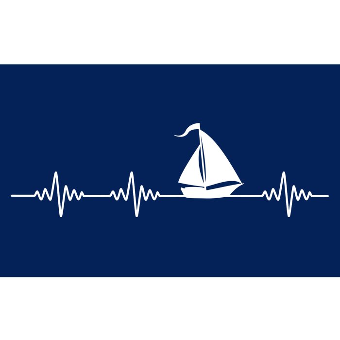 Heartbeat Sailing Sailboat Bumper Sticker