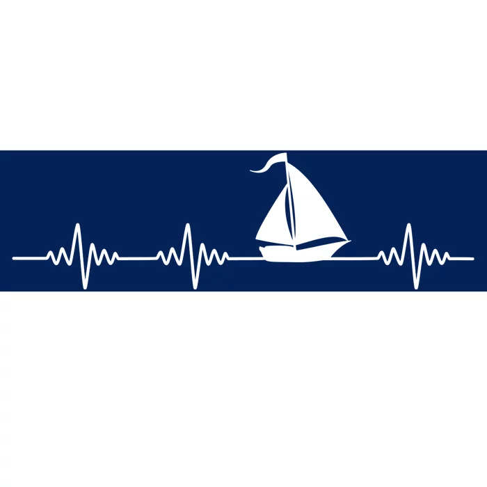 Heartbeat Sailing Sailboat Bumper Sticker