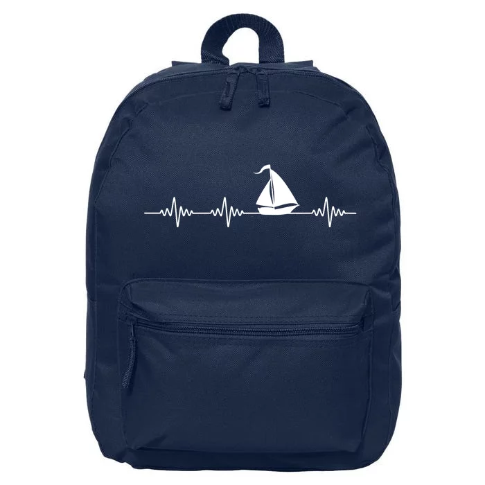 Heartbeat Sailing Sailboat 16 in Basic Backpack