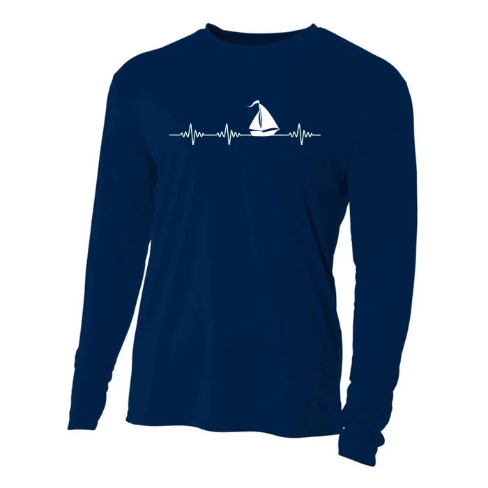 Heartbeat Sailing Sailboat Cooling Performance Long Sleeve Crew