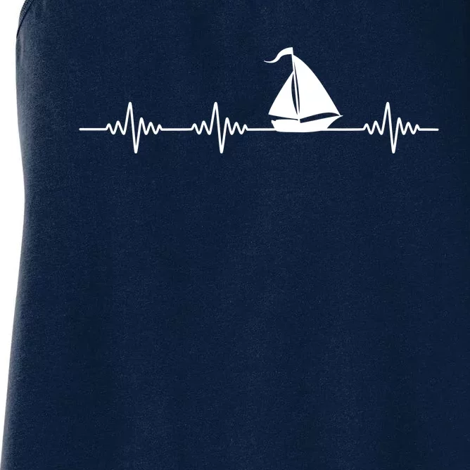 Heartbeat Sailing Sailboat Women's Racerback Tank