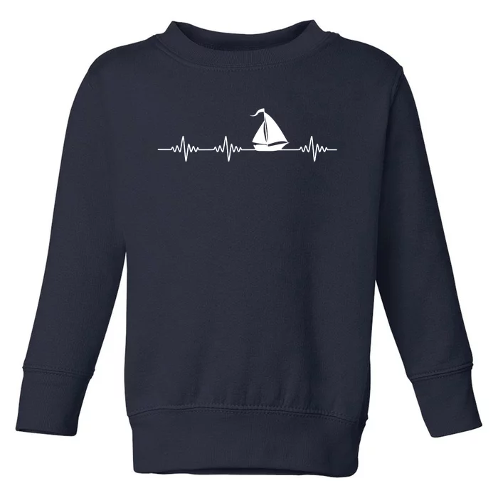 Heartbeat Sailing Sailboat Toddler Sweatshirt