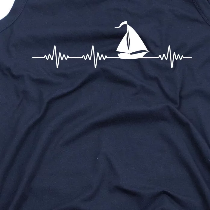 Heartbeat Sailing Sailboat Tank Top