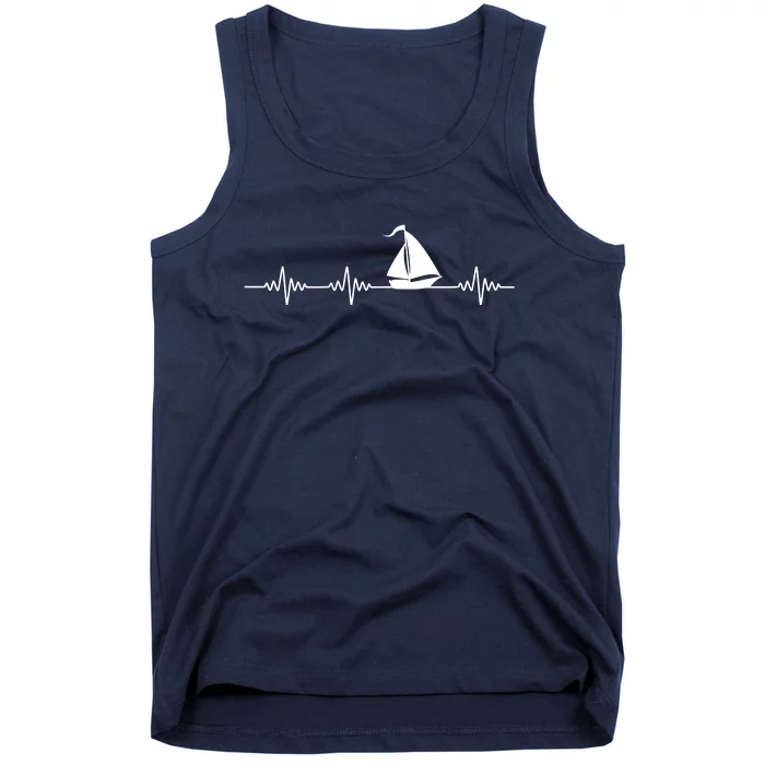 Heartbeat Sailing Sailboat Tank Top