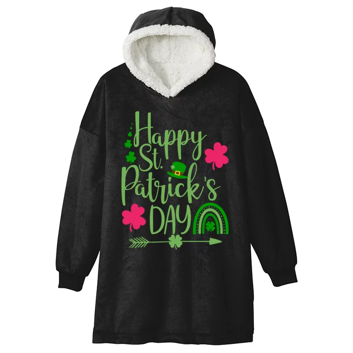 Happy St Saint Patricks Day Funny For Women Hooded Wearable Blanket