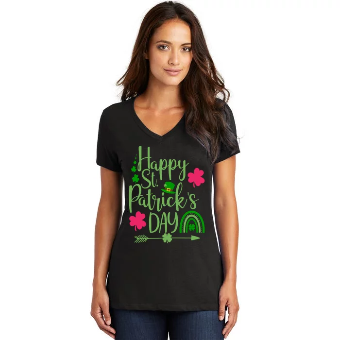 Happy St Saint Patricks Day Funny For Women Women's V-Neck T-Shirt