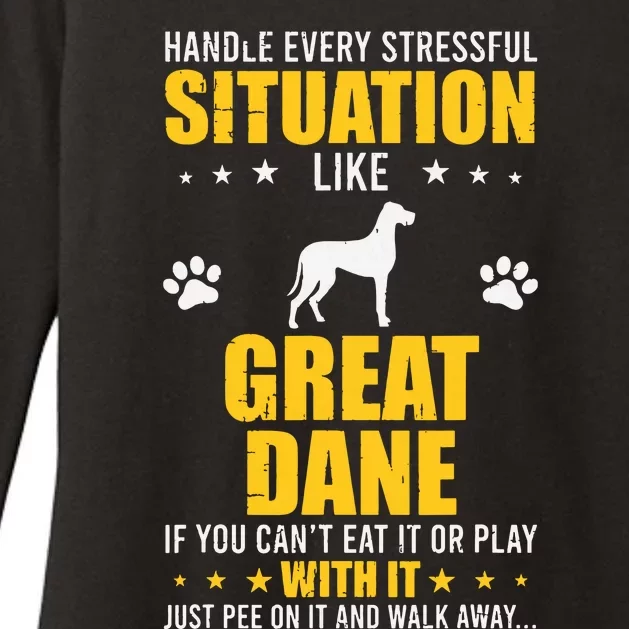 Handle Stressful Situation Great Dane Dog Lovers Womens CVC Long Sleeve Shirt