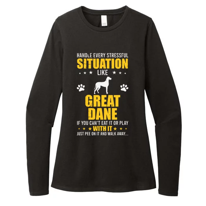 Handle Stressful Situation Great Dane Dog Lovers Womens CVC Long Sleeve Shirt