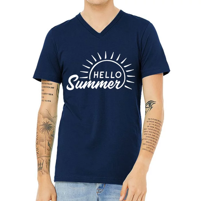 Hello Summer Sunset V-Neck T-Shirt