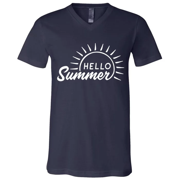 Hello Summer Sunset V-Neck T-Shirt