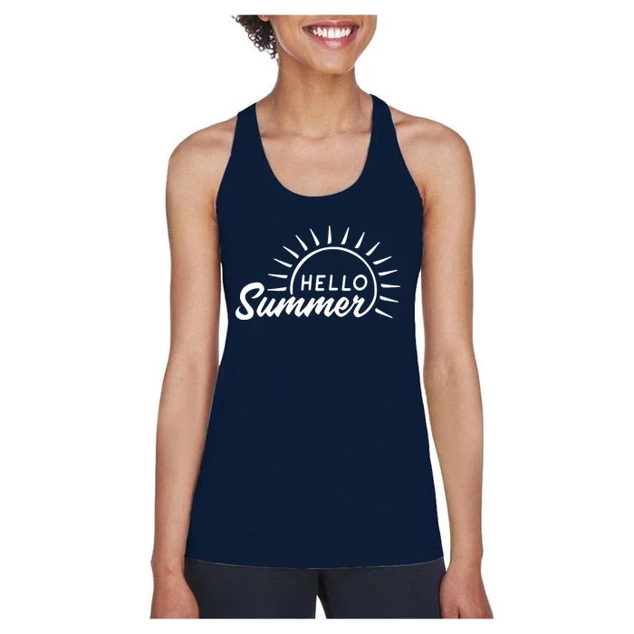 Hello Summer Sunset Women's Racerback Tank