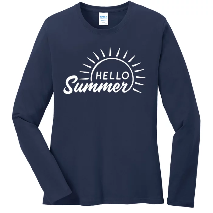 Hello Summer Sunset Ladies Long Sleeve Shirt