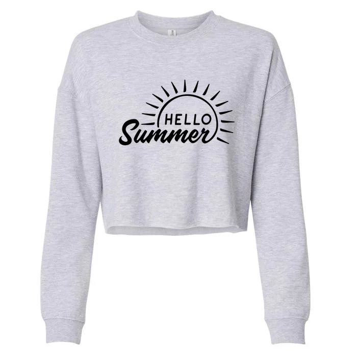 Hello Summer Sunset Cropped Pullover Crew