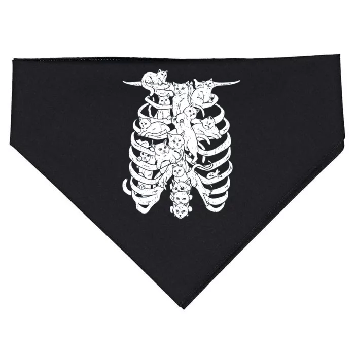 Human Skeleton Spine Cats USA-Made Doggie Bandana