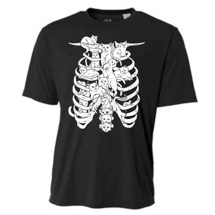 Human Skeleton Spine Cats Cooling Performance Crew T-Shirt