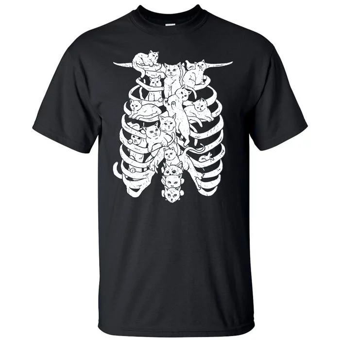 Human Skeleton Spine Cats Tall T-Shirt