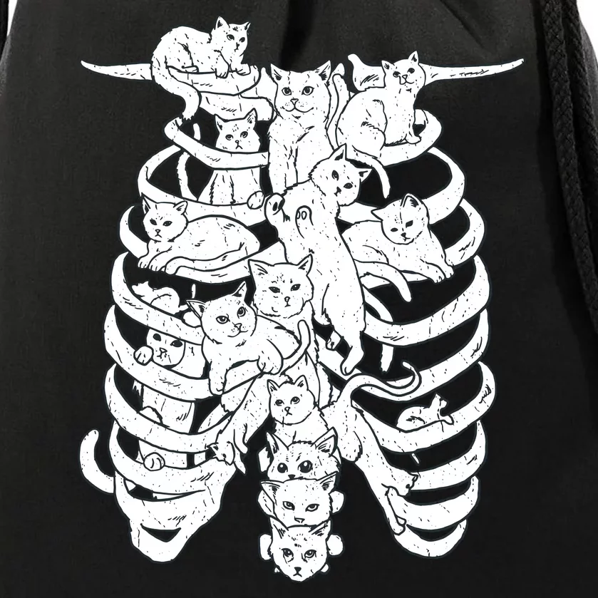 Human Skeleton Spine Cats Drawstring Bag