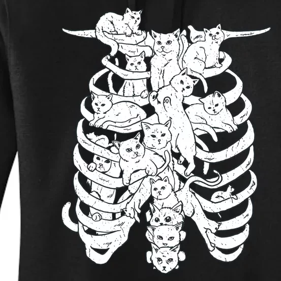 Human Skeleton Spine Cats Women's Pullover Hoodie