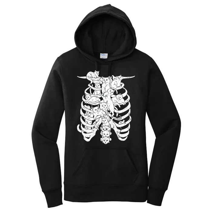 Human Skeleton Spine Cats Women's Pullover Hoodie