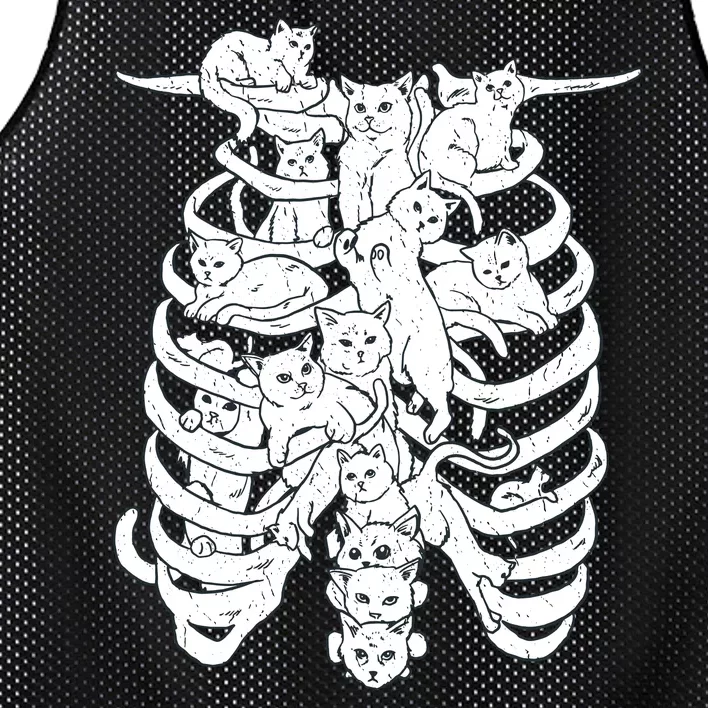 Human Skeleton Spine Cats Mesh Reversible Basketball Jersey Tank