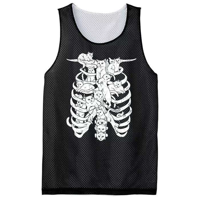 Human Skeleton Spine Cats Mesh Reversible Basketball Jersey Tank