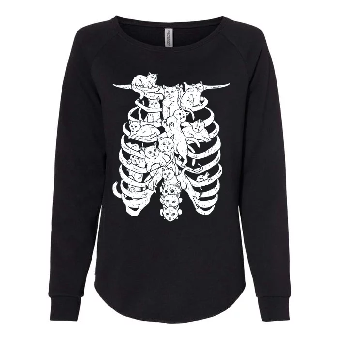 Human Skeleton Spine Cats Womens California Wash Sweatshirt