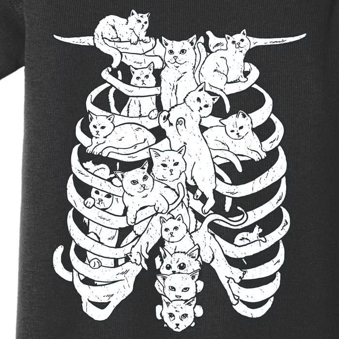 Human Skeleton Spine Cats Baby Bodysuit