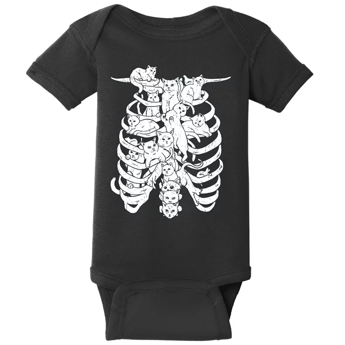 Human Skeleton Spine Cats Baby Bodysuit