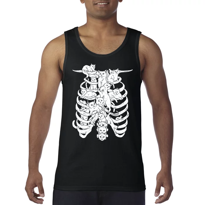 Human Skeleton Spine Cats Tank Top