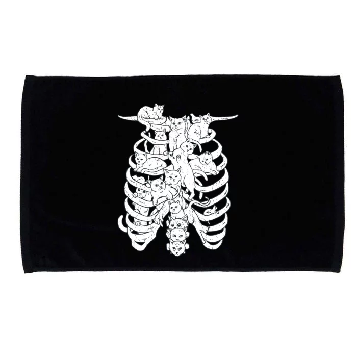 Human Skeleton Spine Cats Microfiber Hand Towel