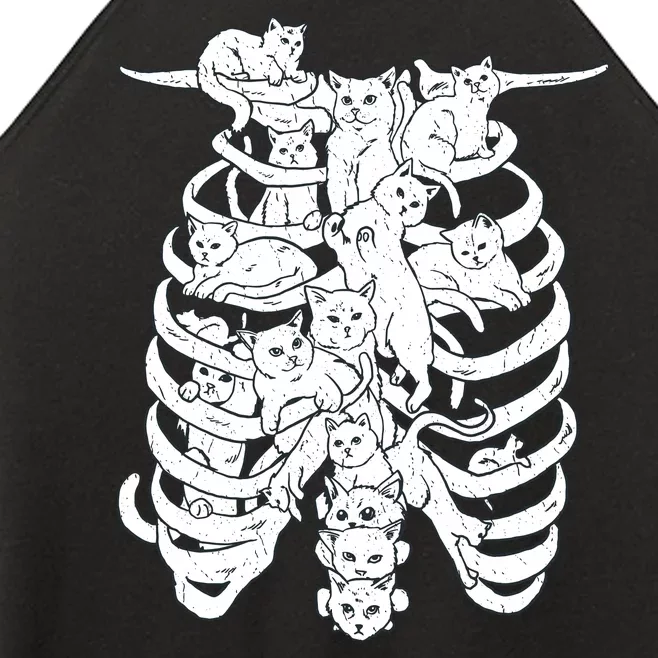 Human Skeleton Spine Cats Women’s Perfect Tri Rocker Tank