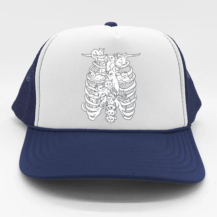 Human Skeleton Spine Cats Trucker Hat