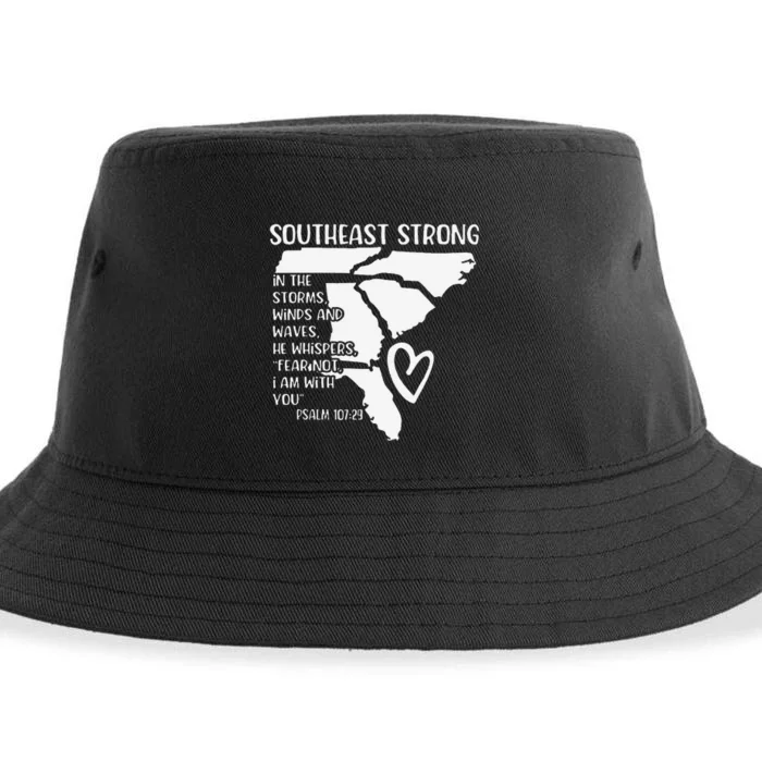 Hurricane Strong Southeast Strong Pray For North Carolina Sustainable Bucket Hat