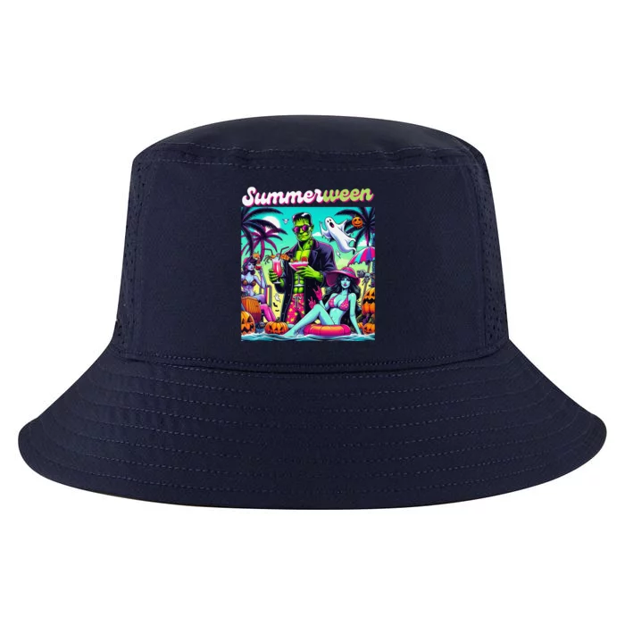 Happy Summerween Summer Halloween Holiday Beach Vibes Spooky Cool Comfort Performance Bucket Hat