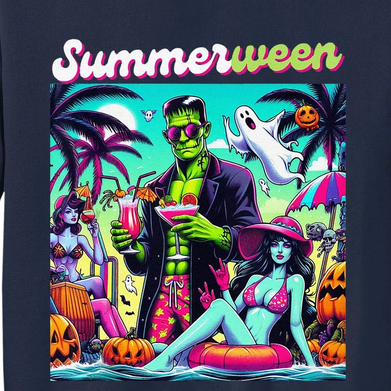 Happy Summerween Summer Halloween Holiday Beach Vibes Spooky Tall Sweatshirt