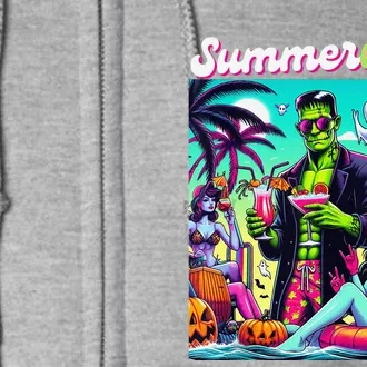 Happy Summerween Summer Halloween Holiday Beach Vibes Spooky Full Zip Hoodie