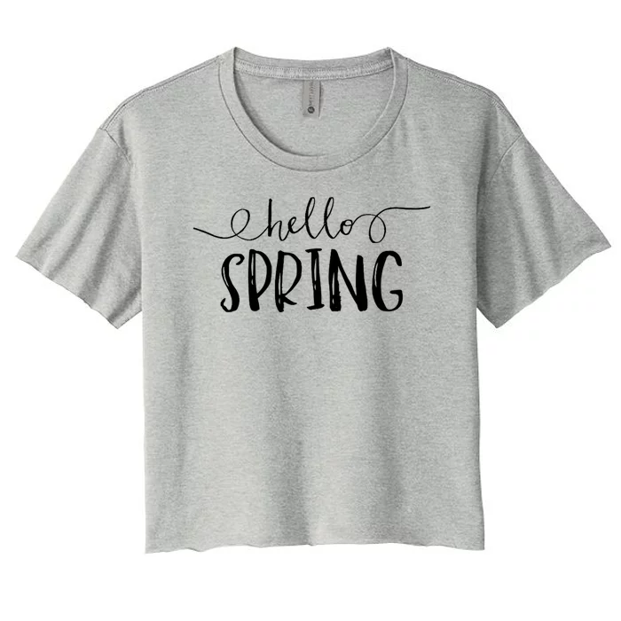 Hello Spring Season Women's Crop Top Tee