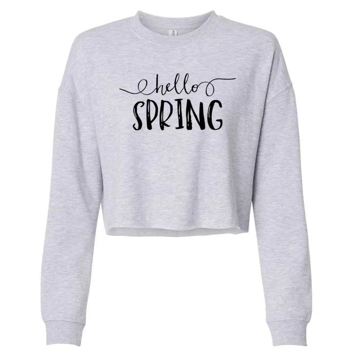 Hello Spring Season Cropped Pullover Crew