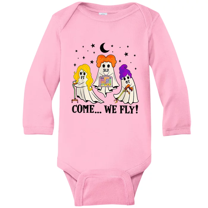 Halloween Spooky Slp Ot Pt Team Occupational Physical Speech Baby Long Sleeve Bodysuit