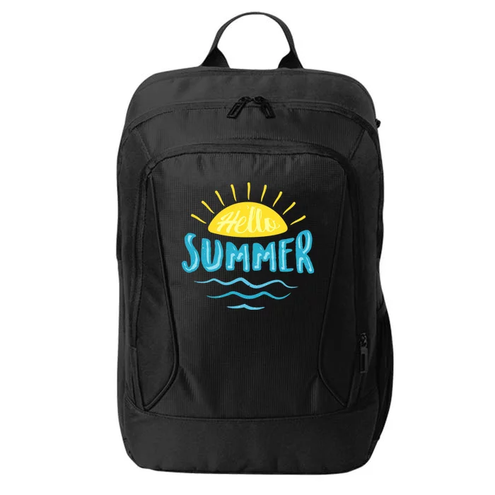 Hello Summer Sunset Ocean Wave City Backpack