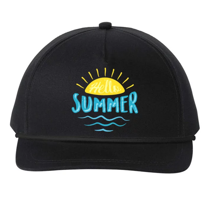 Hello Summer Sunset Ocean Wave Snapback Five-Panel Rope Hat