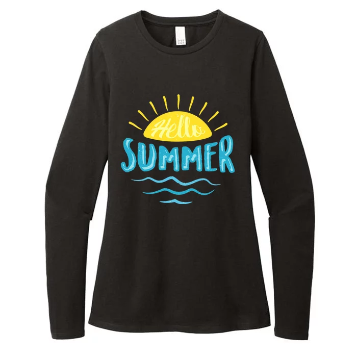 Hello Summer Sunset Ocean Wave Womens CVC Long Sleeve Shirt