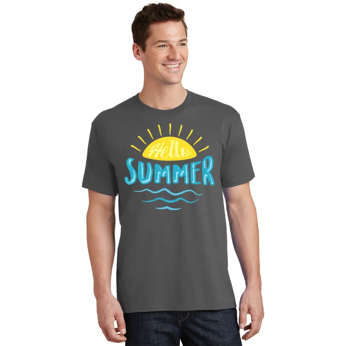 Hello Summer Sunset Ocean Wave T-Shirt