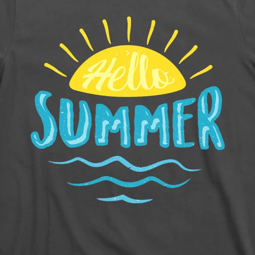 Hello Summer Sunset Ocean Wave T-Shirt