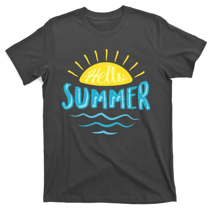 Hello Summer Sunset Ocean Wave T-Shirt