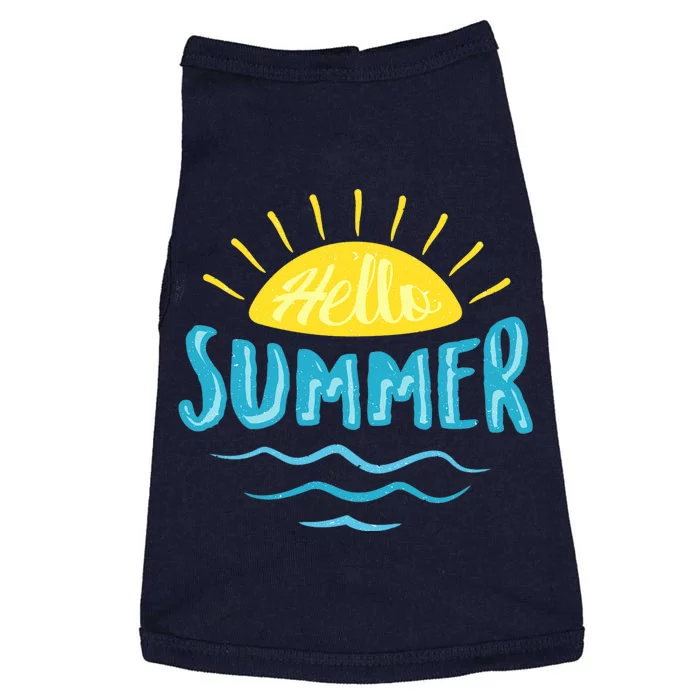 Hello Summer Sunset Ocean Wave Doggie Tank