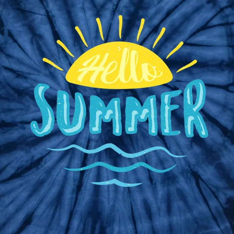 Hello Summer Sunset Ocean Wave Tie-Dye T-Shirt